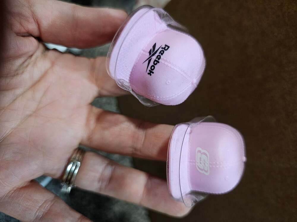 Reebok And Skechers Miniature Pink Toy Cap Hats Set